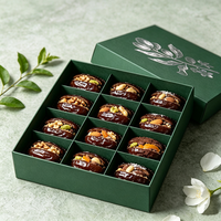Boîte Cadeau de Luxe pour Dattes, Emballage en Papier Personnalisé avec Logo Imprimé sur le Couvercle et la Base, pour Desserts, Chocolats, Moyen-Orient, Europe, Vente en Gros