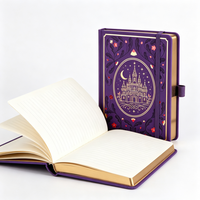 Diario de Tapa Dura A5, Personalizado con Lámina Dorada en Relieve, Cuaderno con Borde Dorado para Regalo