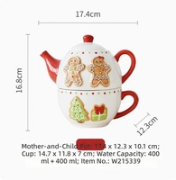 Piring Makan Keramik Natal Motif Gingerbread 3D Relief Set Peralatan Makan Porselen Dekorasi Dapur