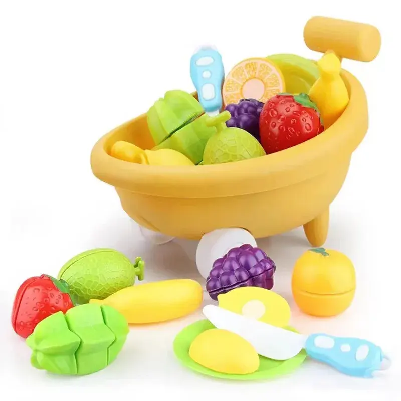 Vente en gros de caddies banane Garçons Filles Maison de jeu Coupeur de cuisine pour bébé Jouets de simulation en plastique pour couper des fruits mignons