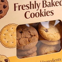 Scatola per Biscotti Personalizzata con Finestra, Pieghevole e Riciclabile, per Asporto e Confezioni Alimentari