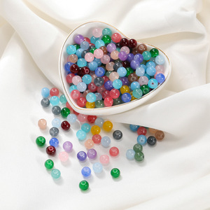 Jelly Like Solid Color Imitation Jade Glass Round <b>Beads</b> 8mm Loose <b>Beads</b> For Bracelet Making DIY Jewelry Accessories - Product Image 2