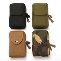 Tas Pinggang Mini EDC Taktis Molle Nilon Kasual, Dompet Kunci, Aksesoris Olahraga Luar Ruangan, Tas Hiking Berburu