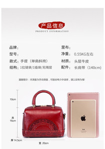 Bolso de Mano Retro de Cuero Genuino en Oferta, Bolso Bandolera de Estilo Artesanal, Gran Capacidad, Bolsos de Lujo para Mujer - Product Image 3