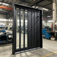 Porte d'entrée pivotante en fer forgé de sécurité, avec vitrage en fonte, pour l'extérieur de la maison, haute qualité
