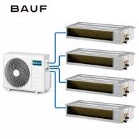 حل تكييف هواء ذكي متعدد الغرف BAUF 30K BTU A+++ من نوع 1-to-4 مع وحدة تكييف مجاري 18K للمشاريع السكنية