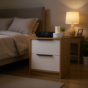 Comodino Washington a Due Cassetti in Legno, Arredamento Moderno per Camera da Letto - Product Image 2