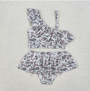 Conjuntos de Ropa de Playa para Familiares, Adultos, Bebés y Niños, Trajes de Baño con Estampado de Camuflaje Gris Claro del Sur - Product Image 5