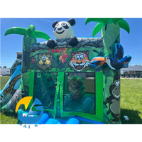 Château gonflable combiné Safari à prix abordable avec toboggan pour divertissement des enfants