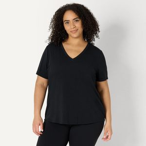T-shirt de yoga léger à manches courtes et col en V pour femme, en mélange de coton modal doux et actif - Product Image 6