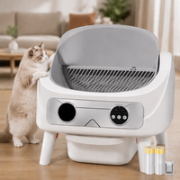 Bac à litière automatique à commande par application, protection de sécurité, nettoyage automatique, ouverture supérieure, pour plusieurs chats, grande capacité, robot