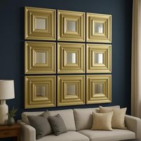 MOI Décoration murale moderne imperméable, panneaux muraux en PVC 3D effet miroir pour salon et salle de sport