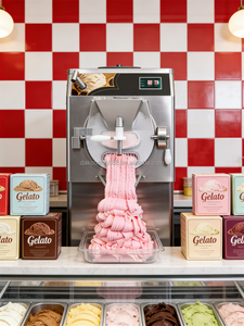 Machine à glace industrielle 68L/H, sorbetière, machine à glace dure, machine à gelato, machine à glace italienne, machine à glace artisanale Wonda, usage commercial - Product Image 1