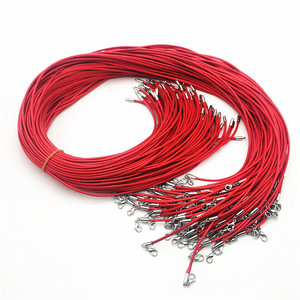 Cordon de collier en fil ciré 1,5-2,0 mm rouge rond style simple pour clavicule, fil à bijoux DIY pour femme - Product Image 1