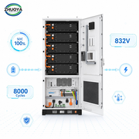 Armoire de stockage d'énergie liquide IP54 261 kWh 832V LiFePO4 avec suppression d'incendie par aérosol, large plage de température (-20 à 50°C) BESS