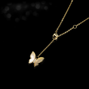 Muyu Butterfly Pendant Necklace Gold Plated Zinc Alloy Clavicle Chain Party Jewelry Elegant Fashion Accessory - Product Image 2