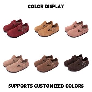 Mules de jardin unisexes en cuir de vachette avec soutien de la voûte plantaire pour pantoufles pour femmes, hiver, printemps, plate-forme pour hommes - Product Image 2