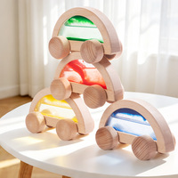 Bloques de Construcción Sensoriales para Niños Pequeños, Coche de Arena Movediza, Juguetes Educativos de Madera para el Desarrollo de la Visión y el Agarre
