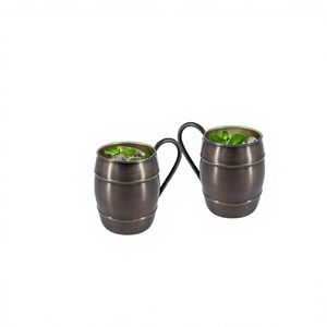 Mugs à bière de voyage 100 % cuivre écologiques, compatibles lave-vaisselle et micro-ondes, avec mousqueton, sans danger pour les aliments, pour le whisky – Coffrets cadeaux - Product Image 1
