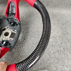 Volant en cuir <span class=keywords><strong>Audi</strong></span> A3/A4/A5/A6/A7/A8/C8 avec fibre de carbone pour mise à niveau sportive, compatible avec S6/S7/RS6/RS7 - Product Image 6