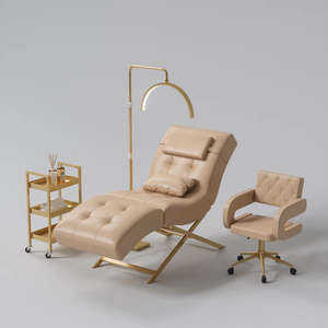 Sillón de Salón con Ajuste Manual para Extensiones de Pestañas, Multicolor, Tapizado, para Salón de Belleza - Product Image 1