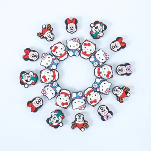 2024 Cute Cartoon Printed Silicone Focal Bead For Bracelet Making Cartoon Charms Beadable Items Silicone Focal Spacer Beads
