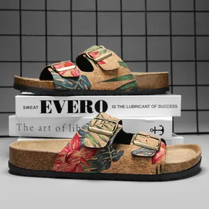 Zapatillas de verano con punta abierta y doble botonadura para hombre y mujer con suelas planas suaves Diseñador cómodo - Product Image 2