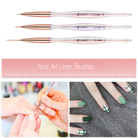 Ensemble de 7 pinceaux de luxe pour nail art, dégradé de perles, manche en cuivre rose doré, pour gel UV et liner, idéal pour salon professionnel