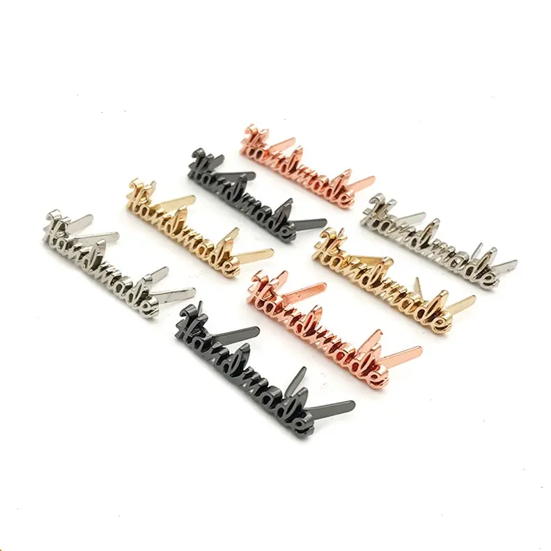 35/40mm Handmade Letters Metal Bag Label Handcraft Decorative Tags for Purse Buckles DIY Hardware Sewing Accessories
