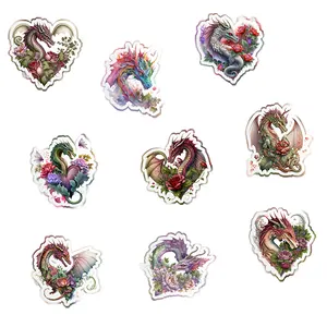 Dragon printed pattern transparent clear acrylic for handmade key chain Accessories for party transparent clear acrylic