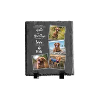 Pierre tombale en granit noir en forme de cœur pour animaux de compagnie, personnalisable avec photo, moderne et écologique, pour chien ou chat, figurine funéraire, vente flash