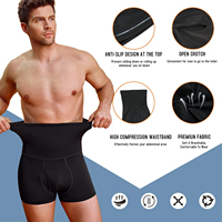 Caleçons Boxers Sculptants Taille Haute pour Hommes, à Entrejambe Ouvert, avec Compression Abdominale et Effet Remonte-Fesses, Élastiques, Sous-vêtements de Base pour le Fitness