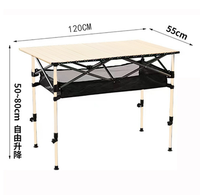 Mobilier d'extérieur Table enroulable portable en acier au carbone Table enroulable légère portable d'extérieur Tables de pêche plage pique-nique