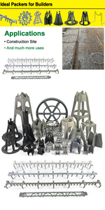 فواصل بلاستيكية للحديد التسليح من ووشون، مقاس 1-3 بوصة (25-75 ملم)، كراسي حديد التسليح من البي في سي، دعامات للحديد التسليح في أعمال البناء لتغطية الخرسانة - Product Image 6