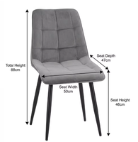 Chaises de salle à manger de luxe en velours rembourrées, couleur personnalisée, logo, coussin épais en éponge souple, pour la maison, le bureau, la salle de sport