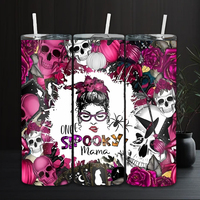 Gobelet isotherme 20oz en acier inoxydable écologique personnalisé Spooky Mama, motif floral sorcière, livraison gratuite