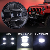 Système d'éclairage automobile, tout-terrain, LED, 4x4, voiture, 7 pouces, H4, phares, 60W, feux de croisement, DRL, LED, 7 pouces, phare pour Jeep