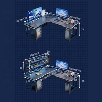 Moderne werkplekken bureau hoekcomputer L-vormig gaming bureau