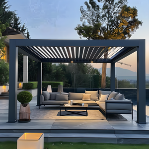 Gazebo de Alumínio de Alta Qualidade com Telhado Rígido Pequeno, Pré-fabricado, com Telas, para Exterior - Product Image 1