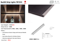Lampe LED pour étagère, éclairage profilé, éclairage double face haut/bas pour armoire, éclairage en aluminium pour étagère YB1033-44-1