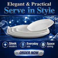 Assiette ovale en mélamine incassable de 9 pouces, couleur blanc pur, assiette en plastique poli pour restaurant, assiettes de service