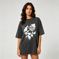 Échantillon gratuit T-shirt d'été personnalisé pour femme à col rond et manches courtes, nouveau pull en coton, t-shirt basique pour femme