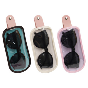 שקית אחסון שקוף בצורת גלידה למשקפי ראייה - נרתיק משקפי שמש נייד עם הדגשות עור לנסיעות בחוץ - Product Image 1