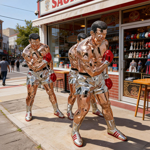 Nuova Statua a Grandezza Naturale di Boxer, Figurina in Vetroresina di Ali, Scultura in Resina Galvanizzata, Artigianato Mondiale - Product Image 1