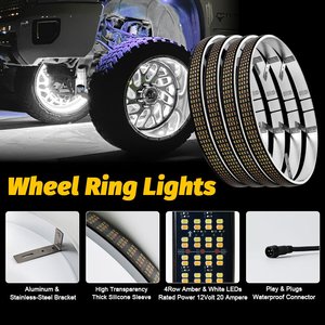 Kingshowstar Bộ đèn LED Bánh Xe Màu Vàng & Trắng 4 hàng công tắc đèn báo rẽ ngược cho xe tải xe bán tải-Tình trạng mới - Product Image 4