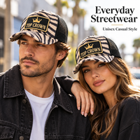 Casquette Trucker Unisexe Personnalisée OEM ODM en Peluche Douce Rayée avec Dos en Maille Respirante et Fermeture Snapback Ajustable – Style Streetwear Tendance
