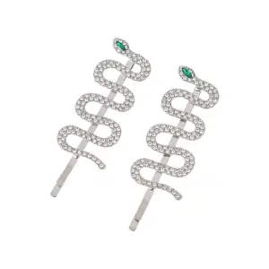 Custom elegant luxury dragonfly snake rhinestone metal hair stick pins for women