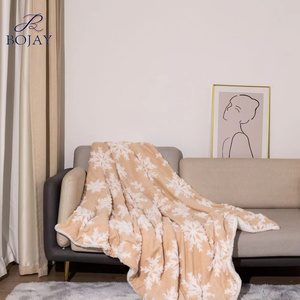 Wholesale Custom Design Two Layers Thick Warming Flannel Coral Fleece Christmas <strong>Snow</strong> Throw <strong>Blanket</strong> For Winter - Product Image 3