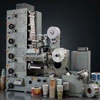 Machine d'impression automatique d'autocollants, presse flexographique à 7 couleurs de type empilable, rouleau à rouleau pour étiquettes adhésives