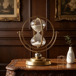 Reloj de Arena Moderno de Metal con Forma de Globo, Adorno Decorativo para Escritorio, Sala de Estar, Oficina, Estudio, Regalo - Product Image 5